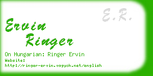 ervin ringer business card